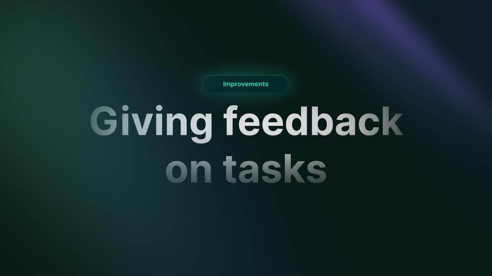 Giving feedback on tasks on Flytrap